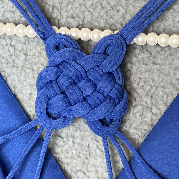 Laundry by Shelli Segal Royal Blue Dress Size 6 Strappy Celtic Knot Y2k - Picture 2 of 8